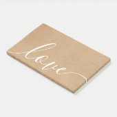 Rustic Kraft Script-Liebe Post-it Klebezettel (angewinkelt)
