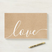 Rustic Kraft Script-Liebe Post-it Klebezettel (Auf Schreibtisch)
