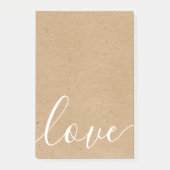 Rustic Kraft Script-Liebe Post-it Klebezettel (Vorderseite)