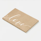 Rustic Kraft Script-Liebe Post-it Klebezettel (angewinkelt)