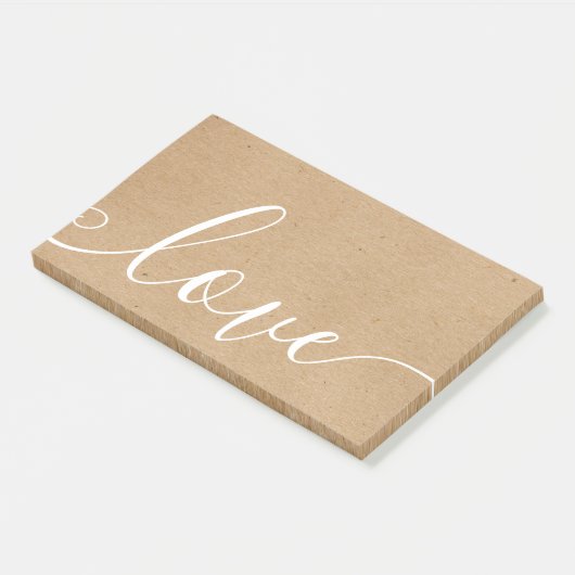 Rustic Kraft Script-Liebe Post-it Klebezettel (angewinkelt)