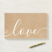 Rustic Kraft Script-Liebe Post-it Klebezettel (Auf Schreibtisch)