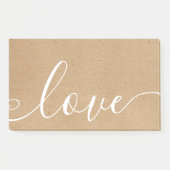 Rustic Kraft Script-Liebe Post-it Klebezettel (Vorderseite)