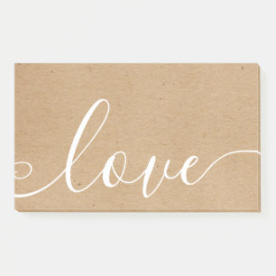 Rustic Kraft Script-Liebe Post-it Klebezettel