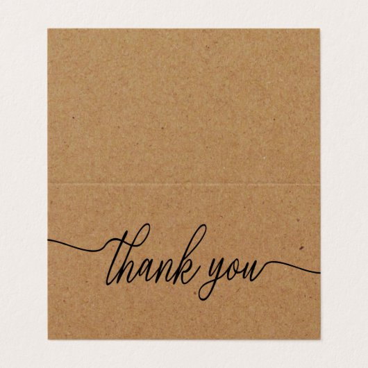 Rustic Kraft Script, Logo/Bild Dankeschön Karte (Außenseite Aufgefaltet)