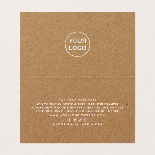 Rustic Kraft Script, Logo/Bild Dankeschön Karte (Innenseite Aufgefaltet)