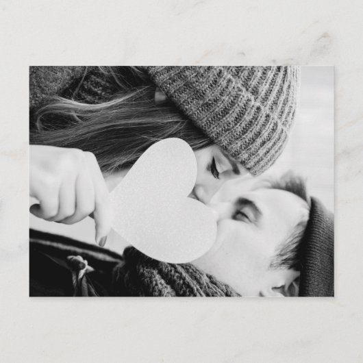 Rustic Kraft Signature Script Foto Wedding Einladungspostkarte (Rückseite)