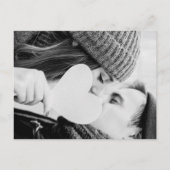 Rustic Kraft Signature Script Foto Wedding Einladungspostkarte (Rückseite)