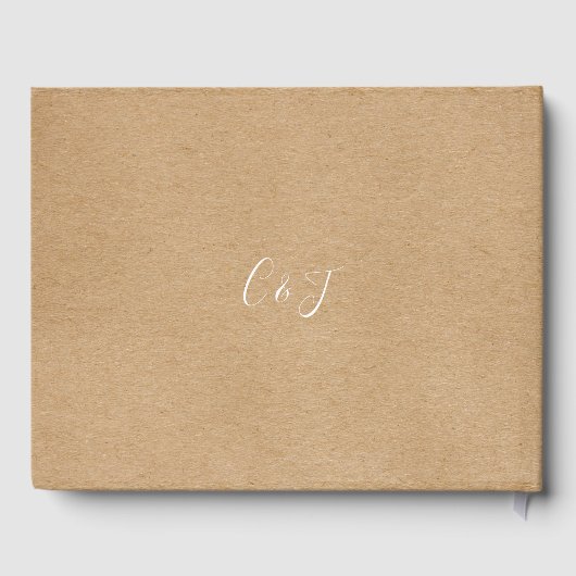 Rustic Kraft Signature Script Wedding Gästebuch (Rückseite)