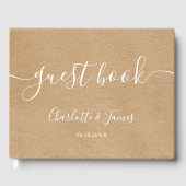 Rustic Kraft Signature Script Wedding Gästebuch (Vorderseite)