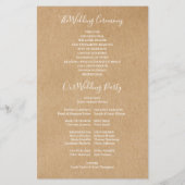Rustic Kraft Signature Script Wedding Program (Rückseite)