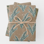 Rustic Kraft Silver Blue Spruce Winter Greenerie Geschenkpapier Set (Beispiel)