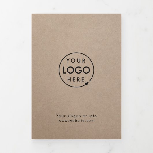 Rustic Kraft Simple Logo Trifold Broschüre (Cover)