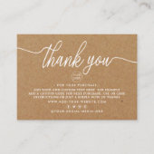 Rustic Kraft Simple Script Business Vielen Dank Begleitkarte (Vorderseite)