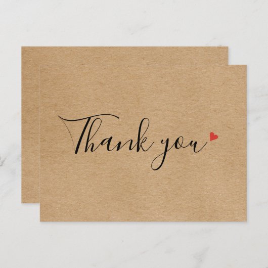 Rustic Kraft Simple Script Business Vielen Dank Postkarte (Vorne/Hinten)