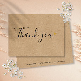 Rustic Kraft Simple Script Business Vielen Dank Postkarte