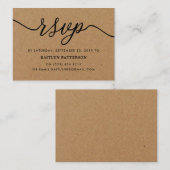 Rustic Kraft Simple Script UAWG Begleitkarte (Vorne/Hinten)