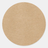 Rustic Kraft Simple Stylish Boho Runder Aufkleber (Vorderseite)