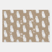 Rustic Kraft Snowy Winter Arctic Animals Matte Geschenkpapier Set (Vorderseite 3)