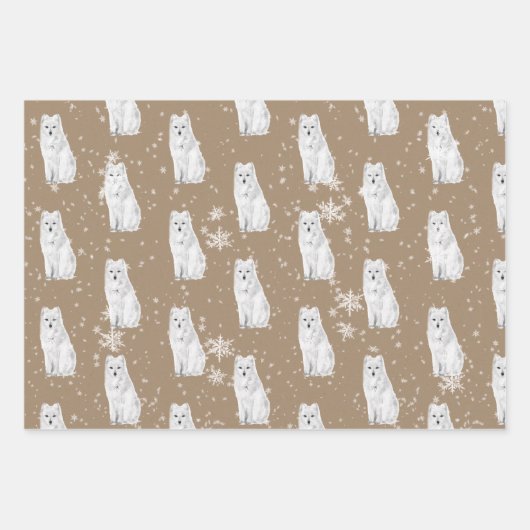 Rustic Kraft Snowy Winter Arctic Animals Matte Geschenkpapier Set (Vorderseite 3)