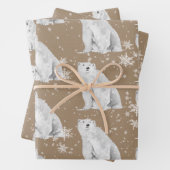 Rustic Kraft Snowy Winter Arctic Animals Matte Geschenkpapier Set (Beispiel)
