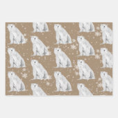 Rustic Kraft Snowy Winter Arctic Animals Matte Geschenkpapier Set (Vorderseite)