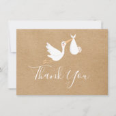 Rustic Kraft Special Delivery Baby Dusche Dankeskarte (Vorderseite)