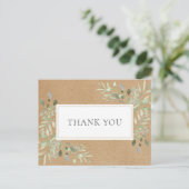 Rustic Kraft Spring Blätter Business Vielen Dank Postkarte (Stehend Vorderseite)