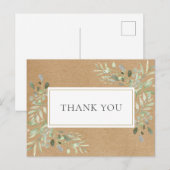 Rustic Kraft Spring Blätter Business Vielen Dank Postkarte (Vorne/Hinten)