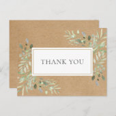 Rustic Kraft Spring Blätter Business Vielen Dank Postkarte (Vorne/Hinten)