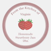 Rustic & Kraft Strawberry Jam Label Aufkleber (Vorderseite)