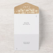 Rustic Kraft String Lights Mason Jars Wedding All In One Einladung (Außenbereich)