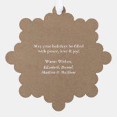 Rustic Kraft Style Frohe Weihnachts-Foto Ornament Karte (Rückseite)