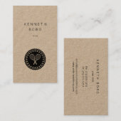 Rustic kraft tennis instruktor Siegel Logo Visitenkarte (Vorne/Hinten)