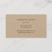 Rustic kraft tennis instruktor Siegel Logo Visitenkarte (Rückseite)