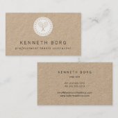 Rustic-kraft-Tennis-Lehrer-Logo in weiß Visitenkarte (Vorne/Hinten)