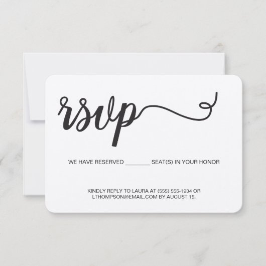 Rustic Kraft-UAWG ohne Mailing Reservierungssitz RSVP Karte (Vorderseite)