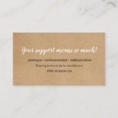 Rustic Kraft Vielen Dank Geschäftskunde Rabattkarte (Rückseite)