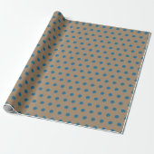 Rustic Kraft Vintage Christmas Blue Dots Geschenkpapier (Ungerollt)