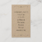 Rustic Kraft Vintage Sewing Machine Handcrafted  Visitenkarte (Rückseite)