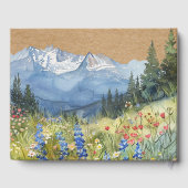 Rustic Kraft Watercolor Mountain Floral Wedding Gästebuch (Rückseite)