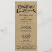 Rustic Kraft Wedding Ceremony Vorlagen (Rückseite)