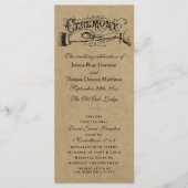 Rustic Kraft Wedding Ceremony Vorlagen (Vorderseite)
