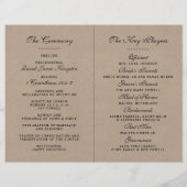 Rustic Kraft Wedding Ceremony Vorlagen (Rückseite)