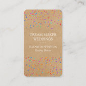 Rustic Kraft Wedding Confetti Boho Stylish Visitenkarte (Vorderseite)