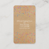 Rustic Kraft Wedding Confetti Boho Stylish Visitenkarte (Rückseite)