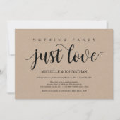 Rustic Kraft Wedding Elopement Empfang lädt ein Einladung (Vorderseite)