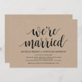 Rustic Kraft Wedding Elopement Empfang lädt ein Einladung (Vorne/Hinten)