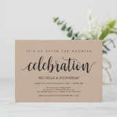 Rustic Kraft Wedding Elopement Empfang lädt ein Einladung (Stehend Vorderseite)