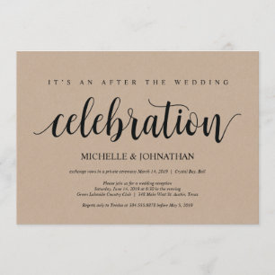 Rustic Kraft Wedding Elopement Empfang lädt ein Einladung
